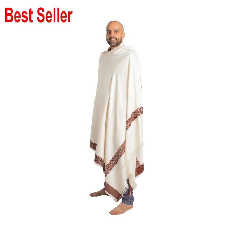 Oversized Wool Shawl Wrap Meditation Blanket Elegant Boho Chic Unisex